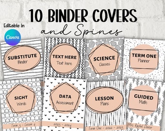 Editable Binder Covers and Spines I Printable Binder Cover I Homeschool Binder I Teacher resources I Sub Binder I Editable College Binder