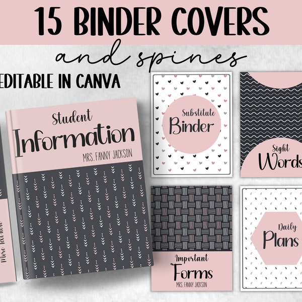 Printable Binder Covers | Teacher Binder | Binder Insert I Binder spine I Back To School | Editable Covers | Binder Template | School Binder
