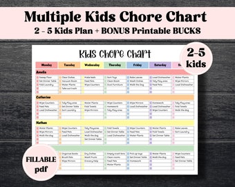 Tabla de tareas / Tabla de comportamiento / Lista de verificación diaria / Tareas semanales y diarias para niños y adolescentes / Calendario familiar semanal / Tiempo frente a la pantalla