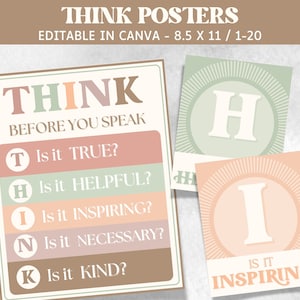 Think Before You, Classroom Think Posters, Therapy Office Decor, School ...