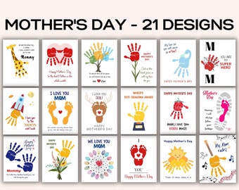 Mother&#39;s Day Handprint BUNDLE I Mother&#39;s Day keepsake I Mother&#39;s day gift I mom handprint craft I mother&#39;s day activity I  keepsake DIY 002