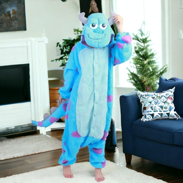 Monsters Inc. Onesie - Mike Wazowski & Sullivan Onesie Costume, Adults Winter Pajamas, Sleeping Bag Pjs, Christmas Gift