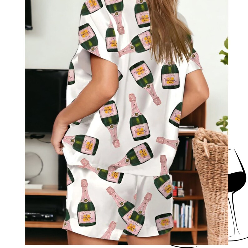 Wine Bottle Pajama Set Champagne Drinking Bottles Pj Short Etsy Australia
