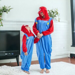 Super Mario Brothers Mario Kigurumi Adult Character Onesie Costume