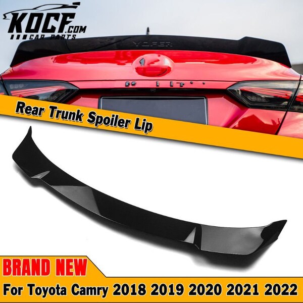 Gloss Black/Carbon Fiber Trunk Spoiler For 2018-2024 Toyota Camry - JP Style Rear Wing - Easy Drill-Free Adhesive Install (Fits SE, LE, XSE, XLE)