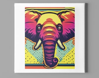 Elephant Pop Art Poster, printable art, printable poster, pop art, colorful art, bright art, elephant, animal art, wall decor, elephant art