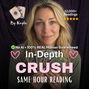 No AI SAME HOUR Crush In Depth Love Tarot and Psychic Reading within an Hour Reading, General Advice Reading Love Soulmate Twinflame