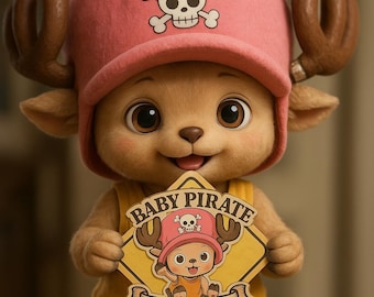Baby Pirate On Board Car Sticker: Anime Vinyl Decal, Waterproof Safety Sign