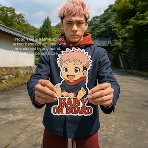 Yuji Itadori Baby On Board Car Sticker: Jujutsu Kaisen Anime Decal