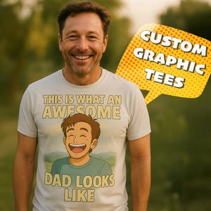 Funny Custom Photo T-Shirt, Personalized Tees, Business Merch, Pixar, Poster, Cartoon, Ghibli, Unique Gift, Wedding, All Occasion Souvenir