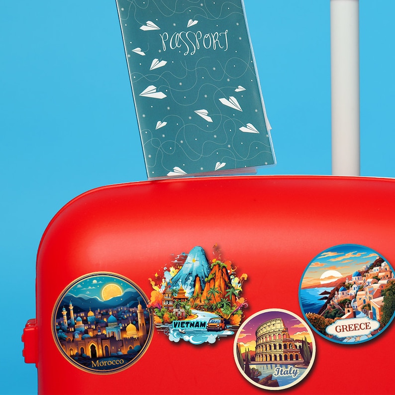 Buy Travel Destination Vibrant Stickers Famous Countries Landmarks