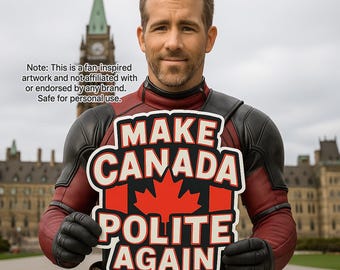 Pegatina divertida de Canadá: Hagamos que Canadá vuelva a ser amable - Vinilo de hoja de arce roja