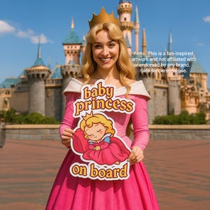 Baby Princess On Board Car Sticker: Sleeping Beauty Inspired Decal