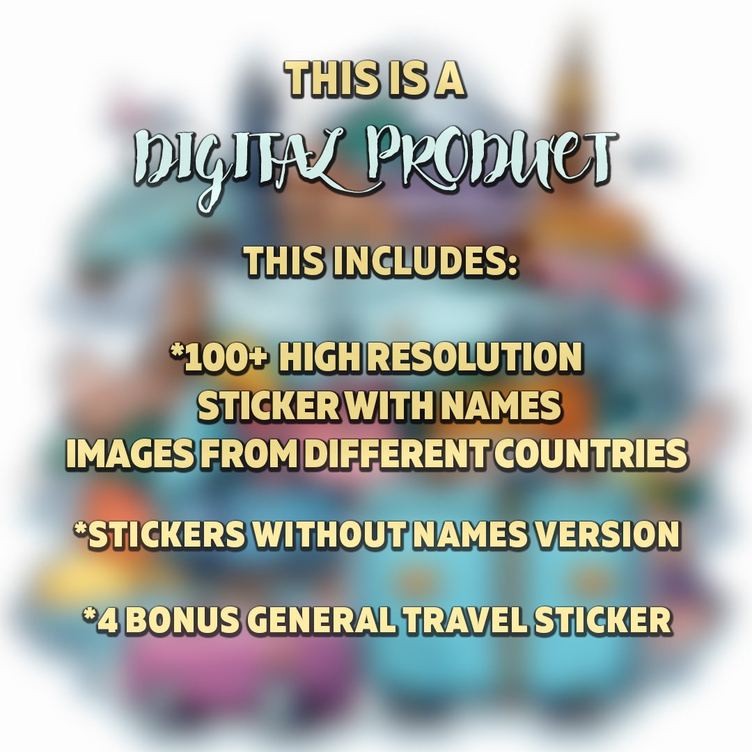 Vibrant Travel Destination Stickers Famous Landmarks - Etsy UK