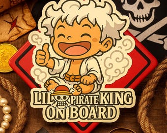 Baby On Board Car Sticker: Lil Pirate King Anime Decal