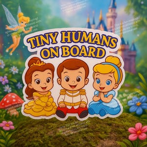 Baby Prince Charming Baby Princess Belle & Cinderella Car Decal: Fairy Tale