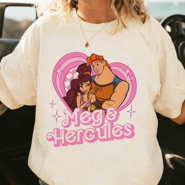 Meg And Hercules Pink Doll Heart Shirt | Hercules Movie Couple Shirt | Megara Pink Valentines Shirt | Disneyland Valentine Shirt