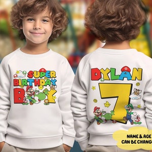Super Mario Birthday Shirt | Mario Birthday Party T-Shirt, Personalized Mario Family shirt, Super Mario Shirt | Birthday gift