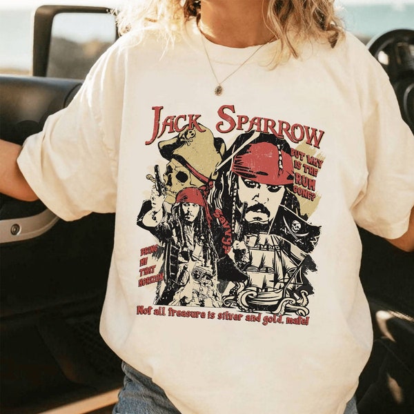 Retro Captain Jack Sparrow Pirates Of The Caribbean Shirt | Pirates Life For Me Dead Men Tell No Tales | Mickey Pirate Tee