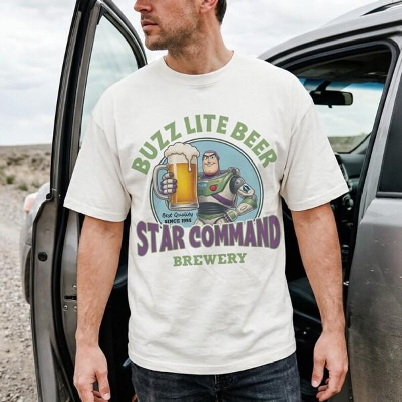 Buzz Lightyear Buzz Lite Beer Shirt, Toy Story Star Command Brewery Tee, DisneyDrinking T-Shirt, Drink Around The World, Beer Gift For Dad immagine 3
