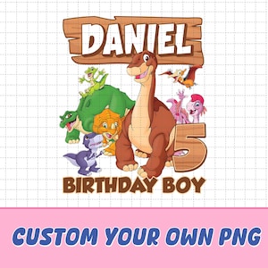 Personalized The Land Before Time Family Birthday PNG, Pastel Dinosaur Friends Png,Land Before Time Party Png,Birthday Boy,Digital Download