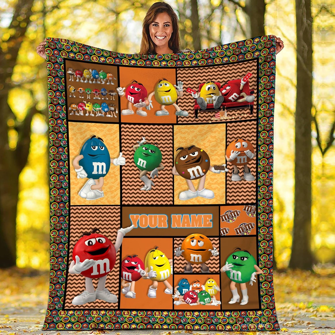 Personalized M and M Fleece Blanket M and M Blanket Mms World Birthday Gift M and M Gifts M and
