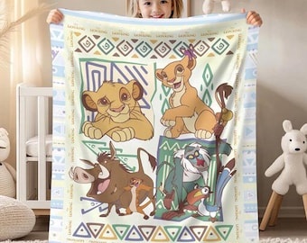 Manta personalizada de Simba con nombre, manta personalizada del Rey León para niño, manta del Rey León, manta de Simba, manta DisneyFamily