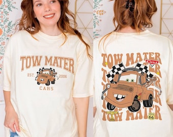 Cars Pixar Characters Groups 2 Sided Shirt | Tow Mater Shirt | Radiator Springs Disneyland Shirt | Family Vacation Shirt
