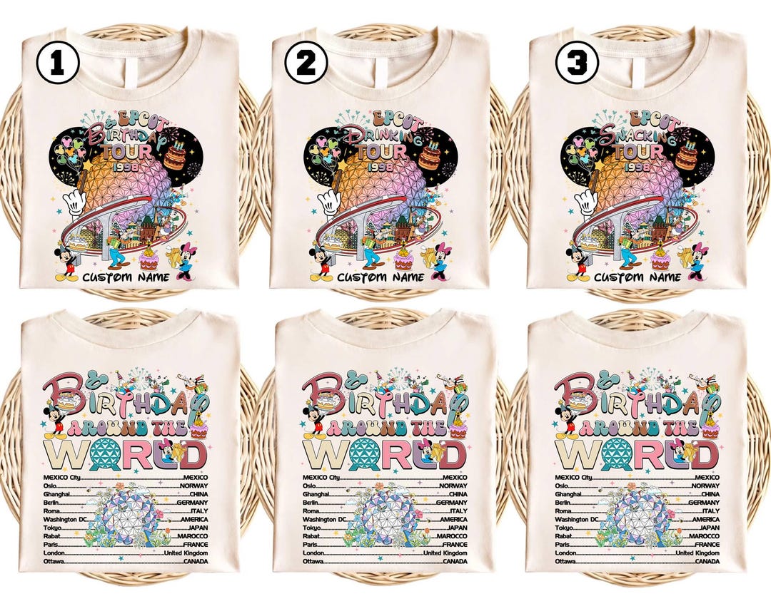 Mickey & Friends Disneyland Epcot 2025 Tour Shirt, Mickey and Friends