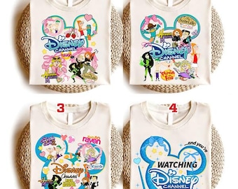 Disneyland Channel Movies T-Shirt, Lizzie McGuire, High School Musical, Hannah Montana, Phineas Ferb Shirt, Disneyworld Inspired 2000s Shirt