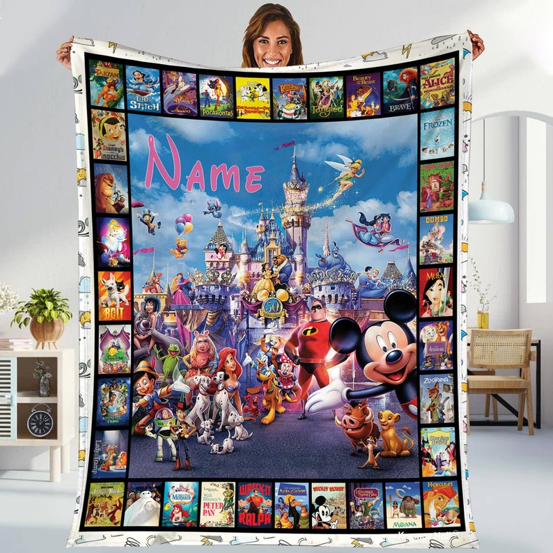 Personalized Disneyland Movies Blanket Mickey and Friends Etsy