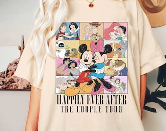 Camiseta vintage de Mickey y Minnie "Felices para siempre" para la gira de pareja / Regalo de aniversario de Mickey y Minnie retro / Camiseta de luna de miel / Camiseta familiar