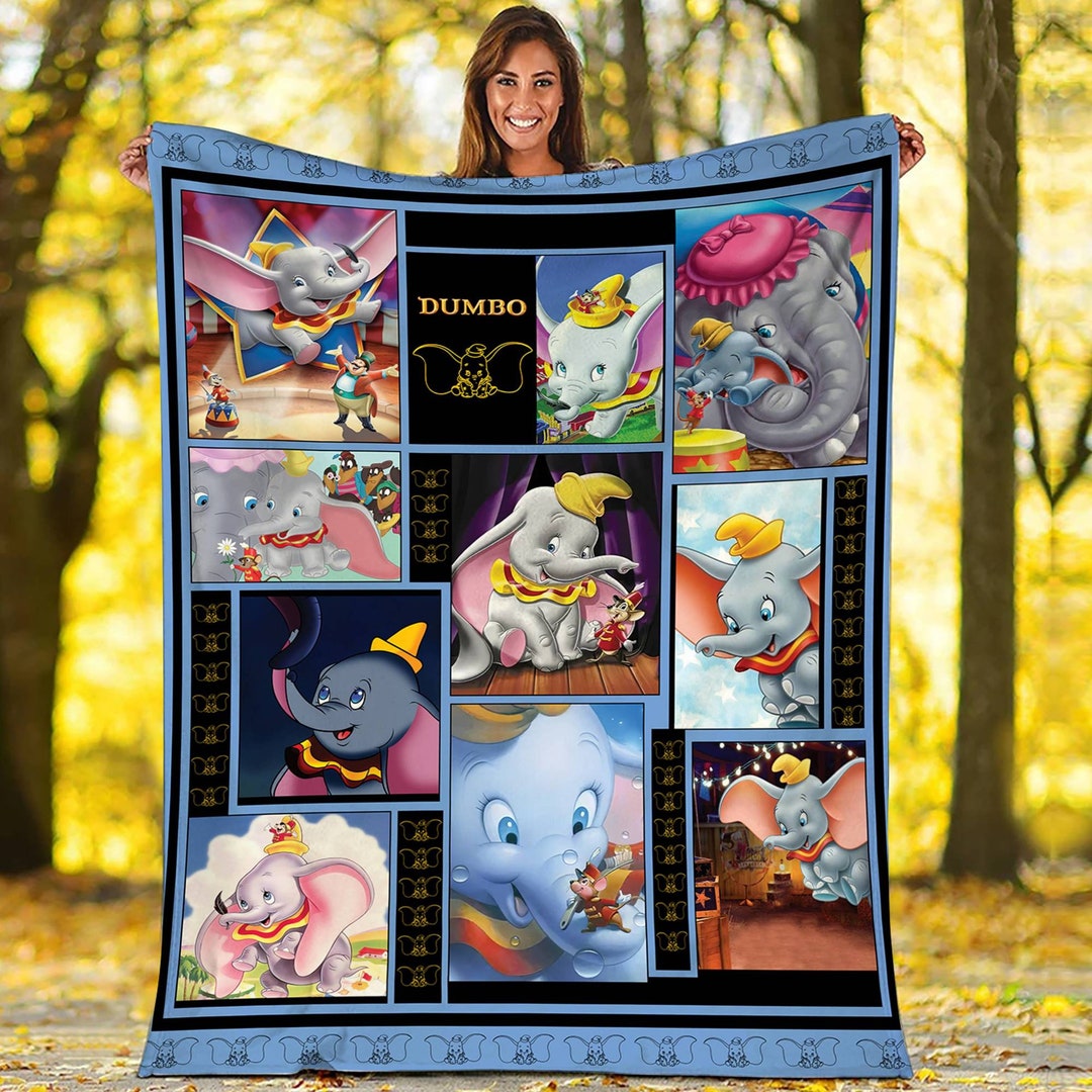 Dumbo Fleece Blanket Disneyland Blanket Dumbo Elephant Throw Blanket