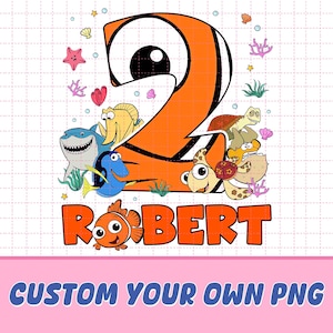 Personalized Finding Nemo Birthday Boy PNG, Custom Name Finding Nemo Png, Nemo Dory Png, Disneyland Family Birthday Trip, Digital Download