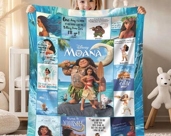 Moana Maui Fleece Blanket | Hei Hei Moana Princess, Magic Kingdom Blanket | Moana Disneyland Throw Blanket for Bed Couch Sofa