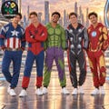 Captain America Spidey Man Hulk Thor Iron Man Jumpsuit, Avengers Group Costumes, Matching Superhero Pajamas Cosplay Halloween Onesies product logo