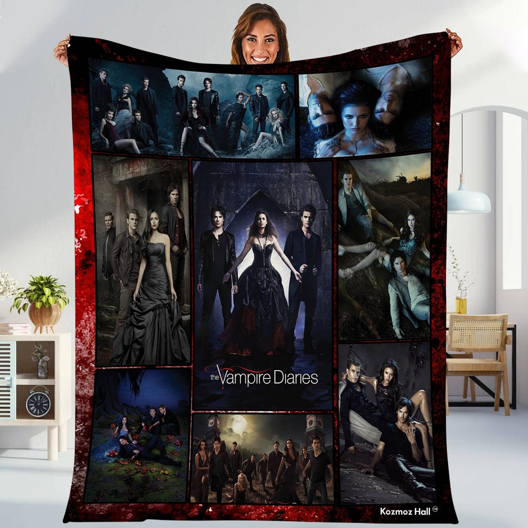 The Vampire Diaries Fleece Blanket Damon Salvatore Stefan Etsy