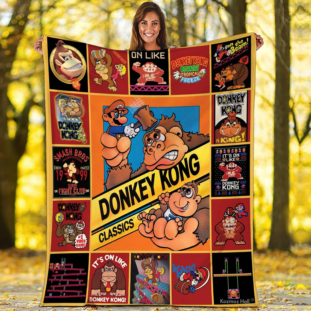 Donkey Kong Fleece Blanket Game Donkey Kong Blanket Gamer Gaming