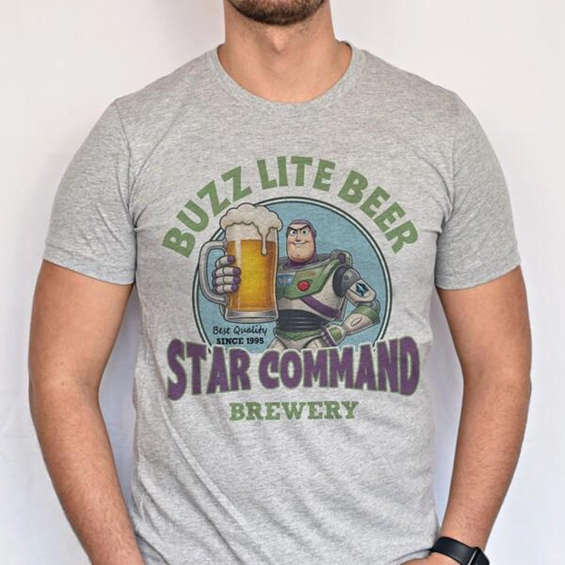 Buzz Lightyear Buzz Lite Beer Shirt, Toy Story Star Command Brewery Tee, DisneyDrinking T-Shirt, Drink Around The World, Beer Gift For Dad immagine 2