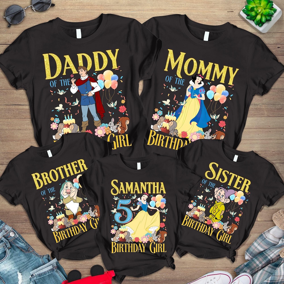 Personalized Snow White and the Seven Dwarfs Birthday Matching Shirt ...
