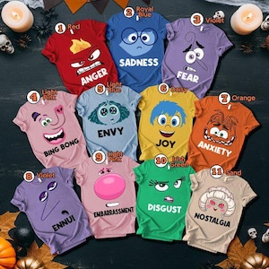 Inside Out Costume Halloween Shirt, Inside Out Characters Shirts, Inside Out Group Cosplay Tee, Family Matching Shirt Halloween Party Shirt