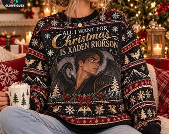 Xaden Riorson Fourth Wing Ugly Sweater, All I Want for Christmas Is Xaden Riorson, Dragon Rider Bookish Holiday Sweatshirt, Romantasy