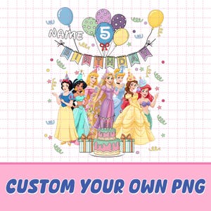 Disneyland Princess Birthday Shirt Design, Birthday Girl Tee PNG, Princess Party Digital File, Girls Trip Printable PNG