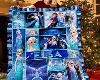 Manta polar congelada/Manta princesa Elsa/Manta Elsa Anna para sofá cama/Regalos de Navidad Magic Kingdom, regalos de cumpleaños