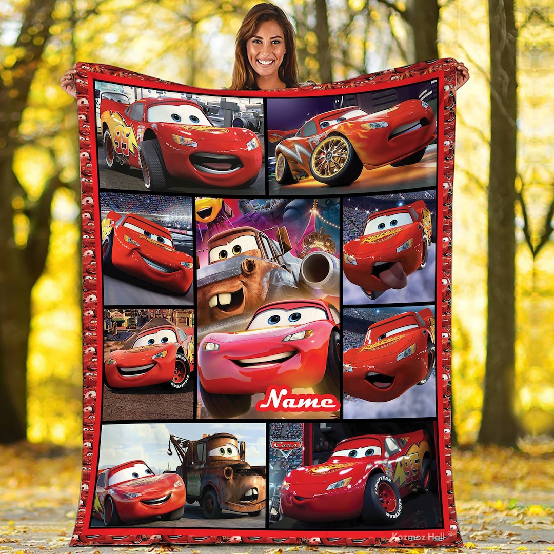Personalized Lightning Mcqueen Blanket Lightning Mcqueen Fleece Blanket