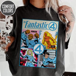 MCU Fantastic Four Hero Poses Group Shot Poster, Mcu Studio Superhero T-shirt, Reed Richards Sweater, Disneyland Fantastic Four Sweatshirt