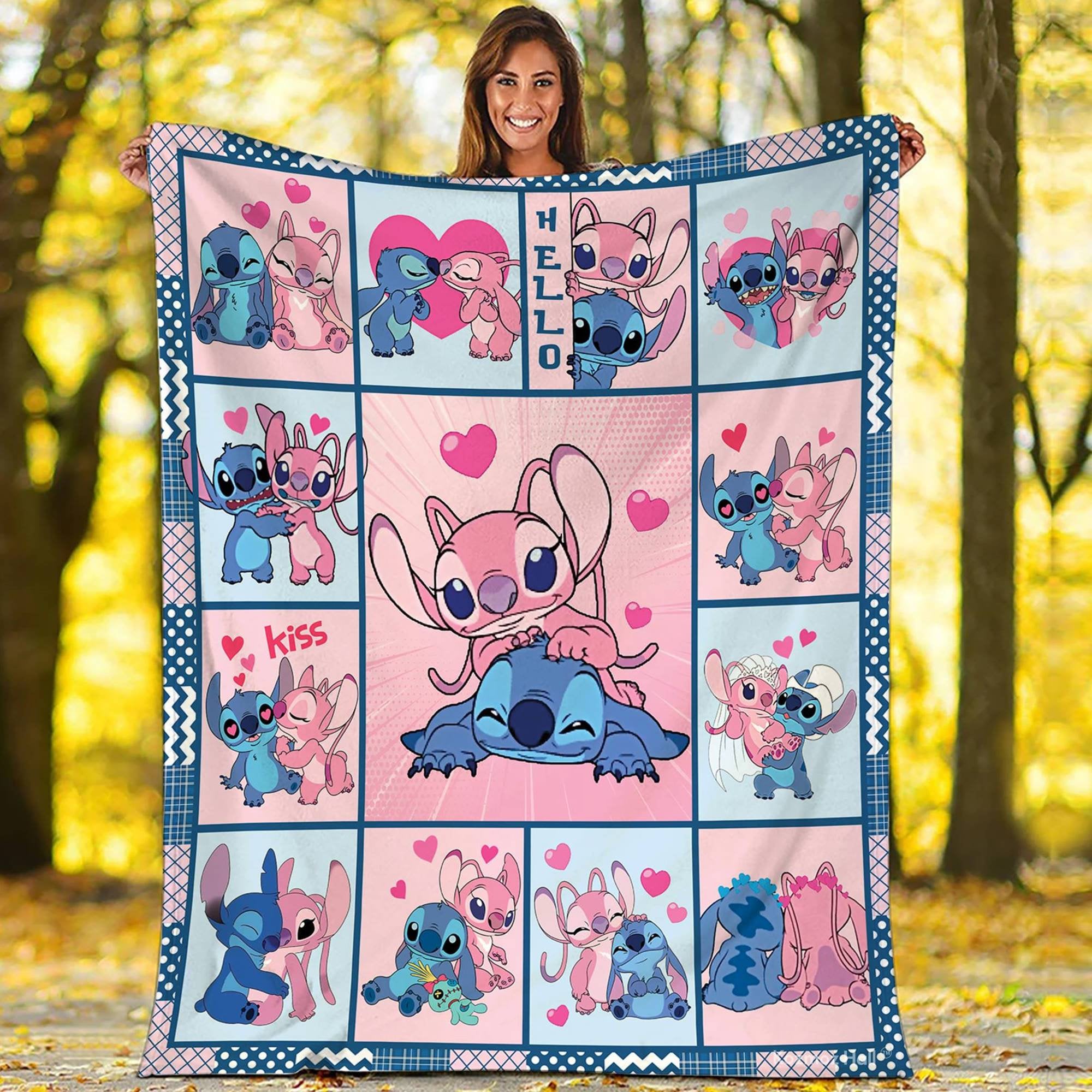 Stitch Angel Blanket Stitch Angel Fleece Blanket Stitch and Angel Birthday Gifts Valentine Gifts for Couples Blanket Etsy Canada