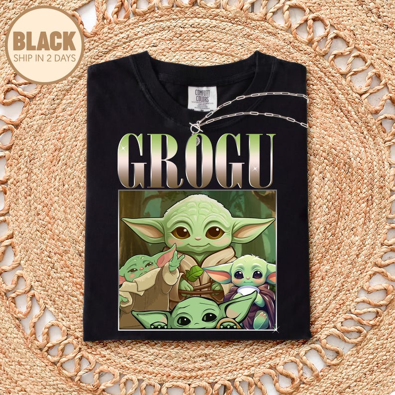 Camiseta cómoda Grogu de StarWars, camiseta Grogu, camiseta Grogu de StarWars, camiseta Grogu de StarWars The Mandalorian, camiseta con globo de Mickey Baby Yoda imagen 2