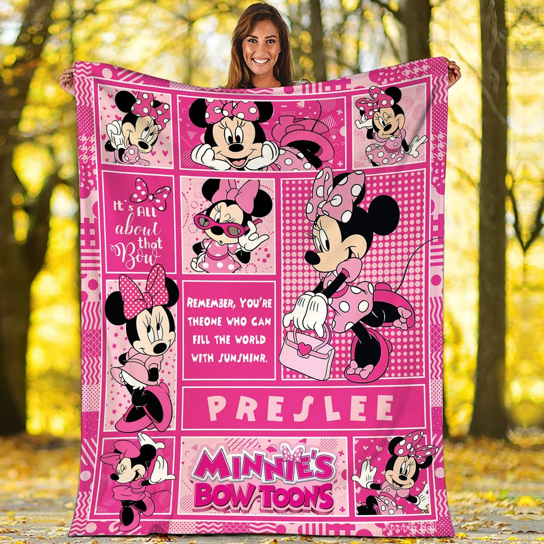 Personalized Minnie Mouse Blanket Minnie Mouse Fleece Blanket Miceky ...
