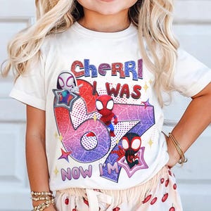 Camiseta de Spidey y sus increíbles amigos para el séptimo cumpleaños, camiseta "Tenía 6 años y ahora tengo 7", camiseta divertida para el séptimo cumpleaños, camiseta de meme 67, cumpleaños de Disneyland Shi imagen 3